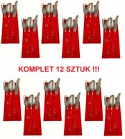 Świąteczny Pokrowiec na Sztućce Etui Ozdoba Stołu Wigilijnego 12szt Stroik