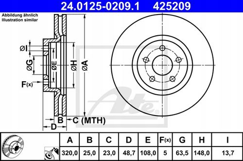 TARCZA HAM PRZOD 320X25 V ATE na Arena.pl