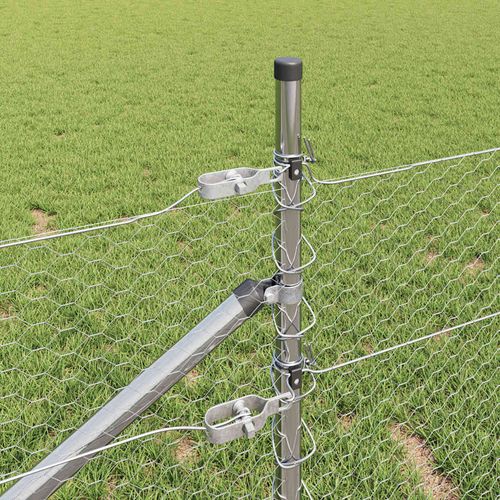 Ogrodzenie z słupkami Srebrny 1.2 x 100 m Stal pokryta PCV na Arena.pl