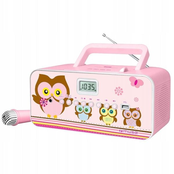 RADIOODTWARZACZ Z MIKROFONEM DLA DZIECI DZIEWCZYNKI CD USB MUSE M-29 KP zdjęcie 1