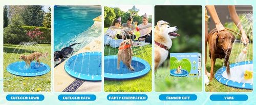 ZRASZACZ mata wodna dla małego średniego psa BASEN brodzik na lato upał 1m na Arena.pl