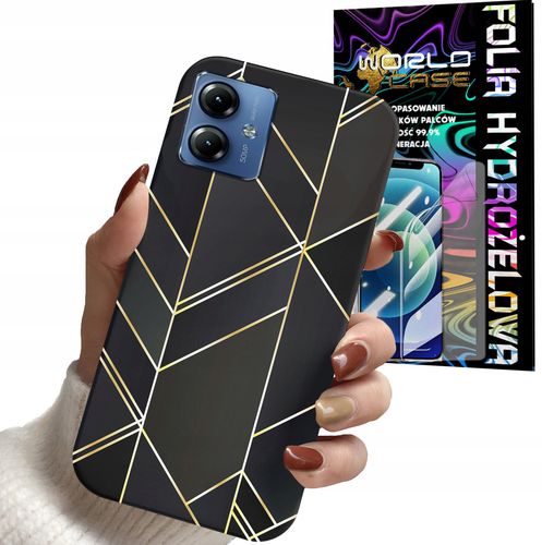 ETUI DO MOTOROLA MOTO G14 - MARMUREK GEOMETRYCZNE WZORY DLA KOBIET + FOLIA na Arena.pl