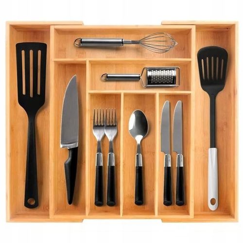 WKŁAD ORGANIZER DO SZUFLADY KUCHENNEJ NA SZTUĆCE BAMBUSOWY PREMIUM XXL na Arena.pl