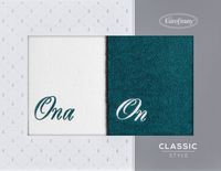 Zestaw ręczników 2 szt 70X140 cm biały turkus prezent pudełko bawełna