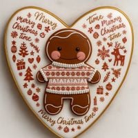 CIASTKO LUKROWANE ŚWIĄTECZNY LUDZIK NO5 SERCE ROZ.S RĘCZNIE ROBIONE