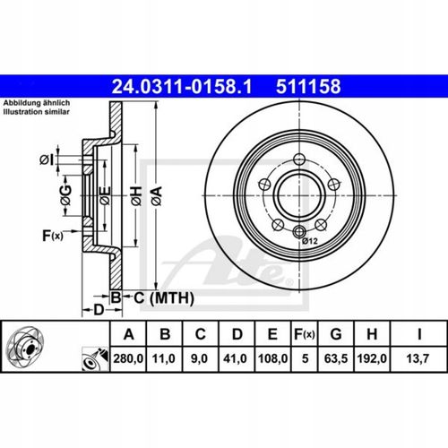 TARCZA HAM TYL 280X11 P POWER DISC ATE na Arena.pl