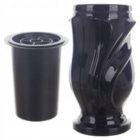 Duży wazon nagrobkowy mrozoodporny flakon nagrobny na grób + wkład z kratką