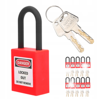 KŁÓDKA LOTO LOCKOUT OCHRONA PRACY 38MM CZERWONY 10SZT.