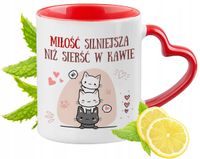 Kot Kotki Kubek Czerwony Z Uszkiem W Kształcie Serca Na Prezent