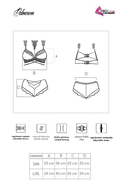 Zmysłowy komplet Palmenom rozmiar - S/M zdjęcie 9