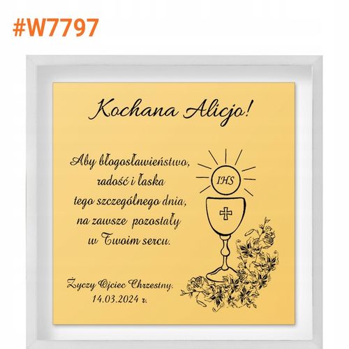 Złoty Medalik z Łańcuszkiem 585 Grawerem na Komunię Pamiątka Komunii na Arena.pl