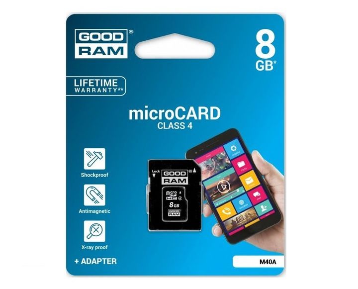 KARTA GOODRAM MICRO SD 8GB PAMIĘCI + ADAPTER SD zdjęcie 1
