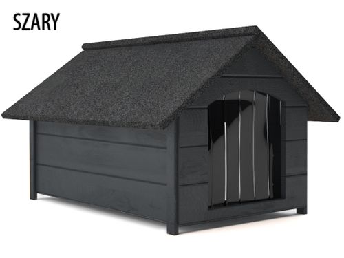 Różne kolory drewniana ocieplana buda dla psa L solidna + kurtyna na Arena.pl