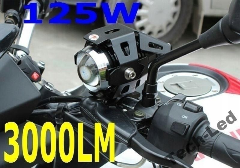 HALOGEN MOTOCYKLOWY LED U5 +WŁĄCZNIK MOCNY zdjęcie 3