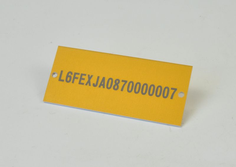 Tabliczka z numerem, napisem z otworami 80x35mmx2mm kolor złoty zdjęcie 2