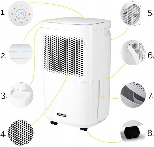 Osuszacz powietrza automatyczny Yoer 12L/24h 40m2 +TIMER +Suszenie na Arena.pl