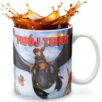 KUBEK 330ml GRAFIKA PREZENT ŚWIĘTA WZÓR - BAJKA WYTRESOWAĆ SMOKA + IMIĘ