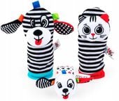 BaliBaZoo SKARPPETKI I GRZECHOTKA NA RĄCZKĘ Zabawny Zestaw KONTRASTOWY