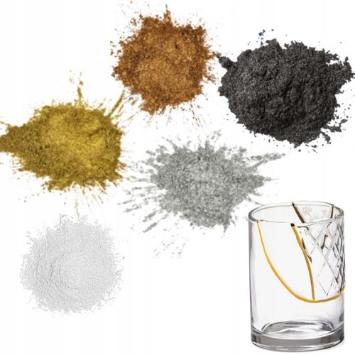 ZESTAW DO TECHNIKI KINTSUGI NAPRAWA CERAMIKI ZESTAW DIY KLEJ ZŁOTY 5min na Arena.pl