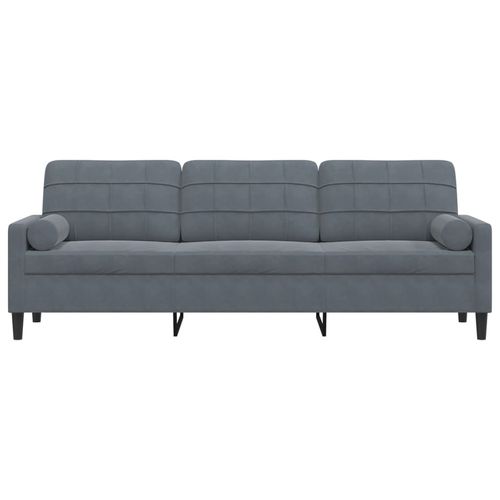 3-osobowa sofa z poduszkami, ciemnoszara, 210 cm, aksamit na Arena.pl