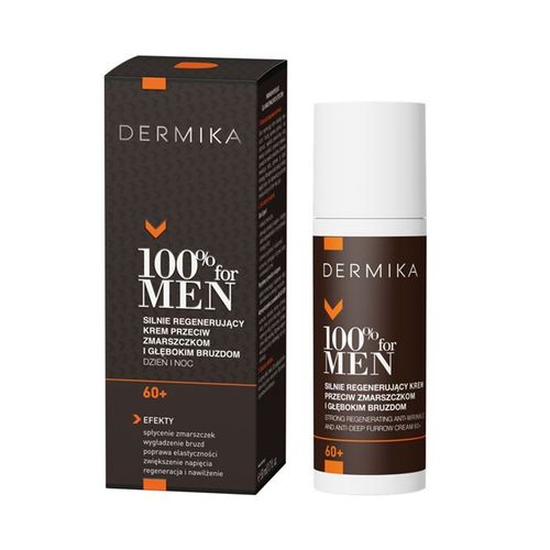KREM DO TWARZY DLA MĘŻCZYZN 60+ DERMIKA 100% MEN 50ML SILNIE REGENERUJĄCY na Arena.pl