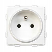 Gniazdo 230V do ramek pojedyncze francuskie białe lub czarne Kolor - Biały