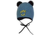 BROEL JOE czapka dla chłopca wiązana na zimę uszka jeans 46-48