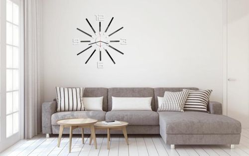 Zegar Sheen biało czarny 65 cm na Arena.pl