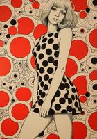 Plakat 70x100cm Czerwone Kropki