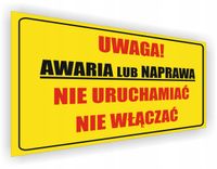 Tabliczka Uwaga! Awaria lub naprawa nadruk 20x15 cm dużo wzorów