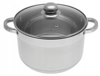 GARNEK Stalowy GRUBE 9x DNO z POKRYWKĄ 6,4L 24cm INDUKCJA Gaz 2566