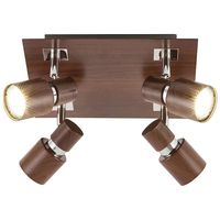 Plafon LAMPA sufitowa MERKUR 6008 Rabalux metalowa OPRAWA kwadratowa regulowane reflektorki wenge