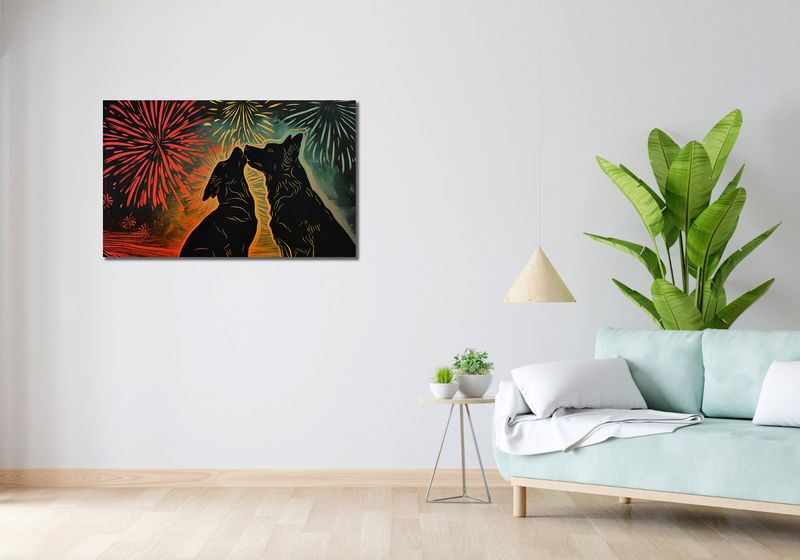 Obraz 100x60cm Psi Uścisk zdjęcie 2