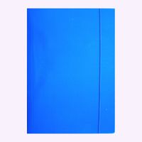 teczka jednobarwna błyszcząca z gumką A4 granatowa