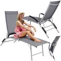 leżanka aluminiowa składana ogrodowa leżak do ogrodu regulowane oparcie