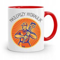 Kubek Czerwony Prezent Dla Hydraulika Najlepszy Z Nadrukiem Ze Zdjęciem