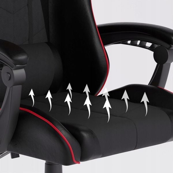 FOTEL GAMINGOWY CYBER CHAIRS SELECT RED - CZARNY - BIUROWY zdjęcie 12