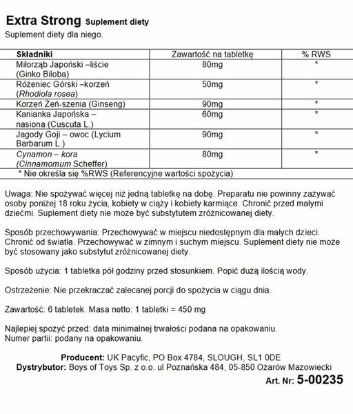 Supl.diety-Extra Strong 6 Capsules zdjęcie 1