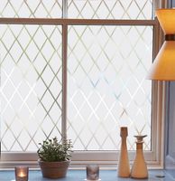 Folia Okienna Matowa Wzór Kratka 60x200 cm Bezklejowa Prywatność Winyl