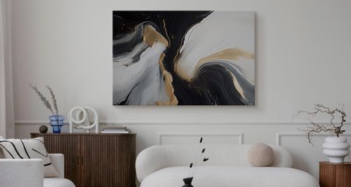 Obraz Canvas Styl GLAMOUR Złota Abstrakcja Marmur Dekoracja 40cm x 30cm na Arena.pl