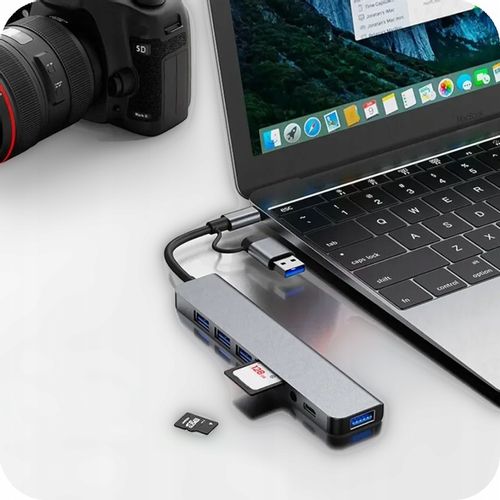 HUB ADAPTER UNIWERSALNY ROZDZIELACZ USB-C 8w1 CZYTNIK SD USB 3.0 AUDIO na Arena.pl