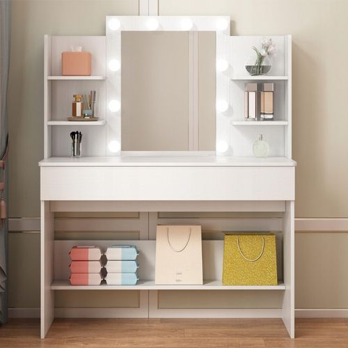 TOALETKA KOSMETYCZNA MAKIJAŻU WIZAŻU Z LUSTREM LED LOFT NOWOCZESNA 110 na Arena.pl