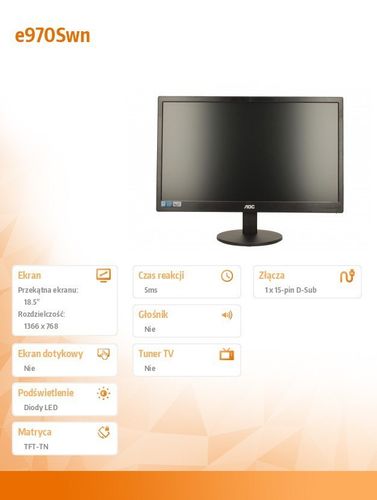 AOC 18.5'' e970Swn LED Czarny na Arena.pl