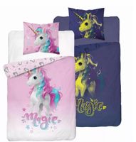 Pościel bawełniana fluorescencyjna 160x200cm JEDNOROŻEC