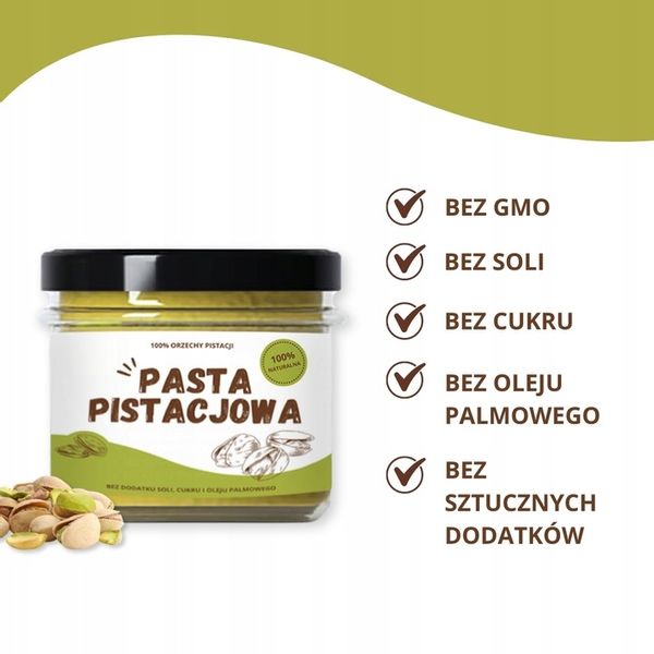 PASTA PISTACJOWA Krem z pistacji Vitafarm 100% naturalna 200g zdjęcie 2