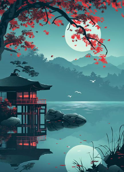 Plakat 13x18cm Japoński Pawilon zdjęcie 1