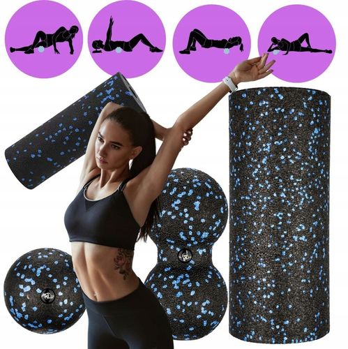 ZESTAW ROLLERÓW DO MASAŻU 4W1 ROLLER+MINI WAŁEK+DUOBALL+PIŁKA PREZENT na Arena.pl