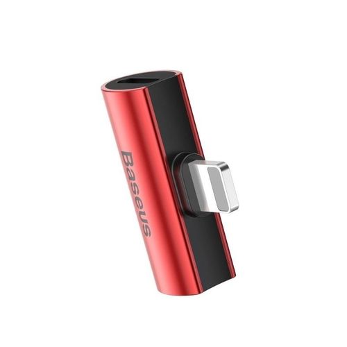 Adapter Audio Baseus L46 Lightning do 2x Lightning (czerwono-czarny) na Arena.pl