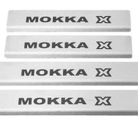Listwa progowa OPEL MOKKA X Stal nierdzewna 304 mat z czarnymi literami