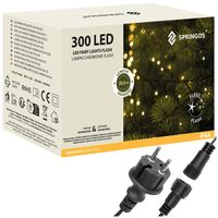 Lampki choinkowe 300 led biały ciepły, flash biały zimny 25,5 m oświetlenie świąteczne IP44